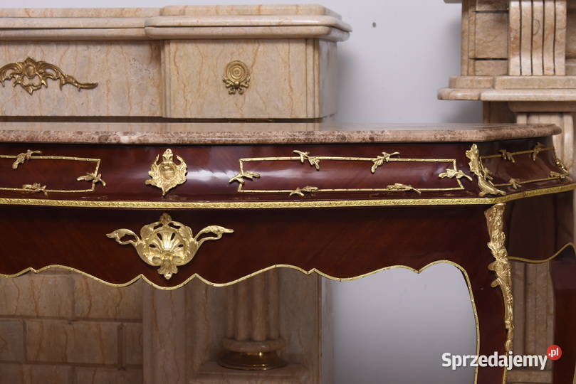 Konsola W Stylu Ludowika XV Marmurowy Blat Kraków