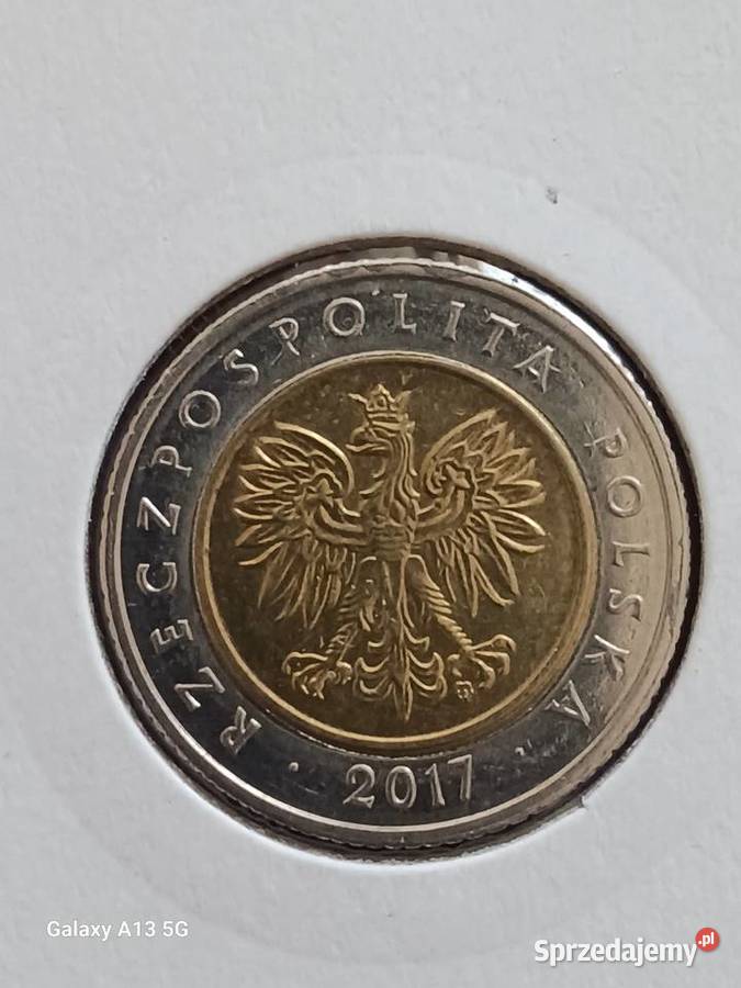 5 Złotych 2017 r Destrukt mennicy Konin