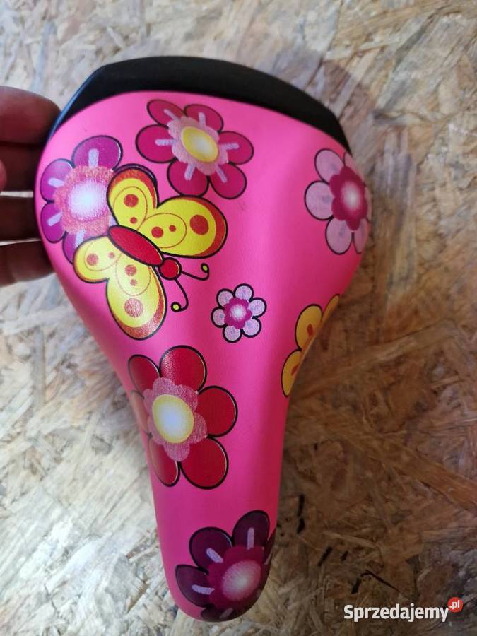 Siodło siodełko rowerowe różowe motyle kwiatki wielkopolskie Głogowa