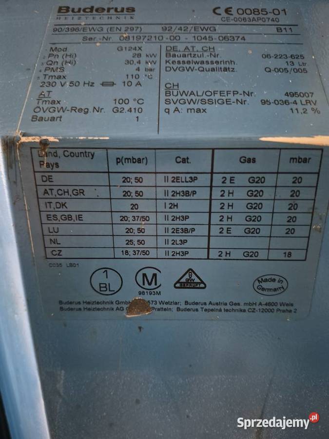 Kocioł gazowy Buderus Logano G124 Logamatic Proszowice