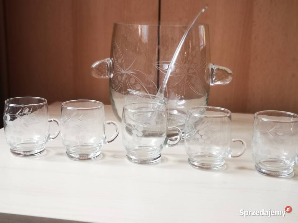 Szklany zestaw do ponczu kompotu Katowice sprzedam