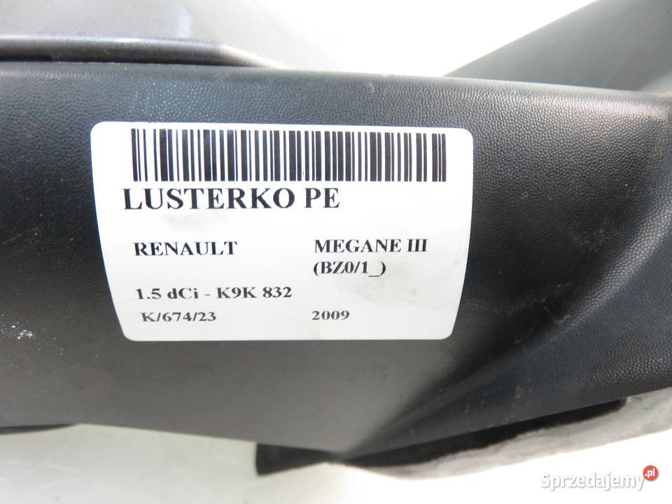LUSTERKO PRAWE RENAULT MEGANE III 7 PIN TECNG osobowe małopolskie