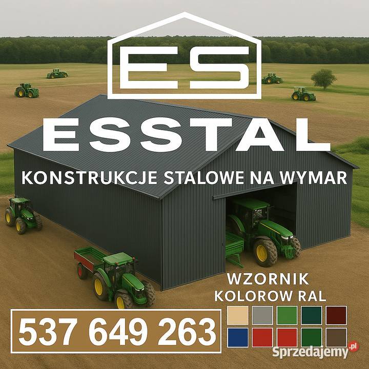 GARAŻ BLASZANY NA MASZYNY Wiata Garażowa Magazyn Jędrzejów