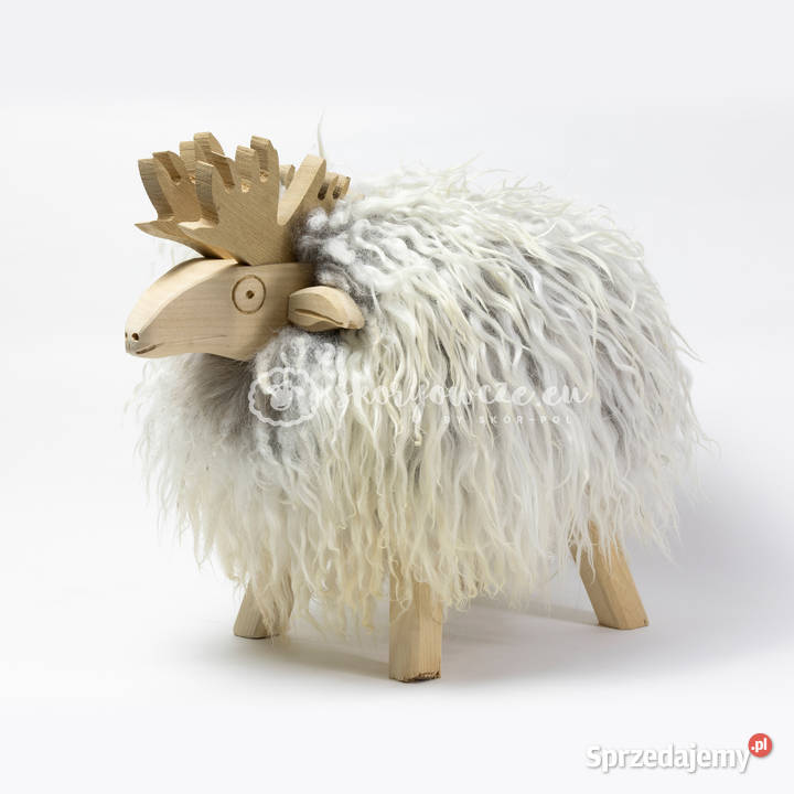 Krzesło renifer dekoracyjny biało szary Szaflary