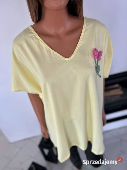 Bluzka cytrynowa oversize bawełniana luźna mazowieckie Augustówka