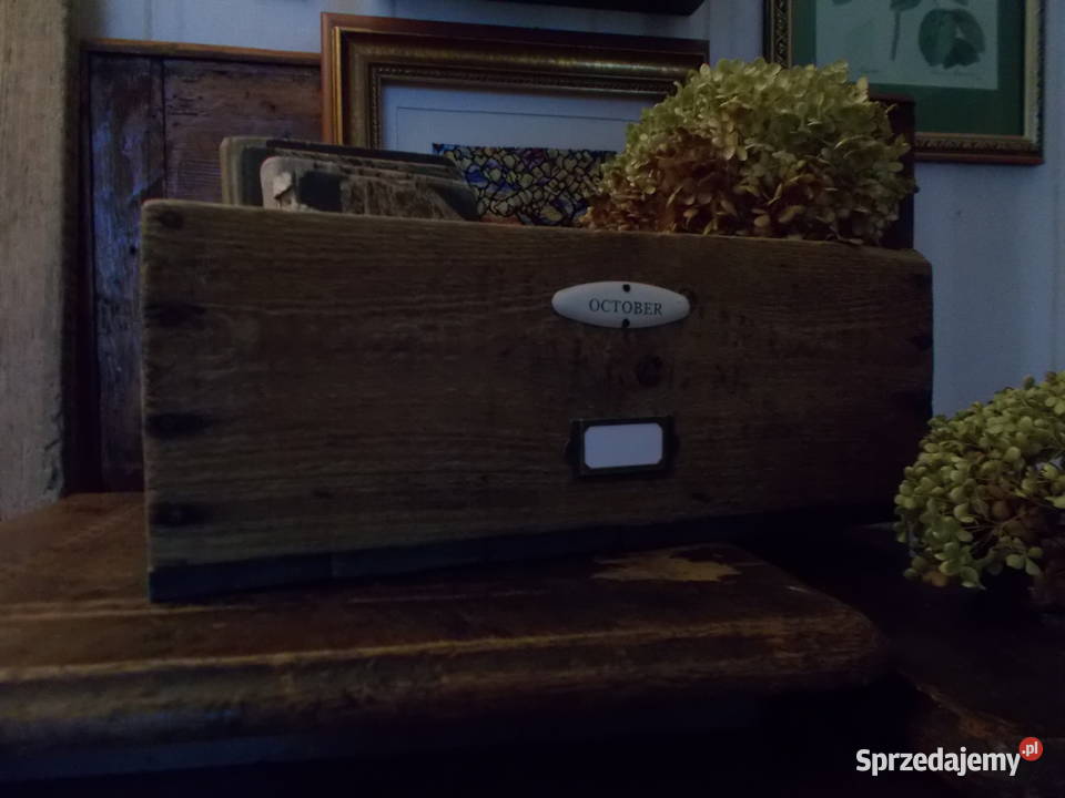 Klimatyczna Stara Skrzynka Drewno Zielona Pozostałe Szczecin