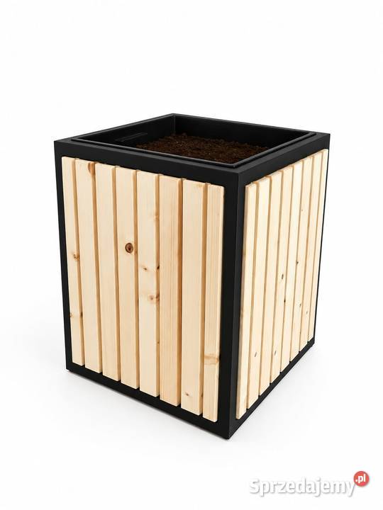 Donica drewniana LOFT 425x425x50 ocynk metal Rychwałdek sprzedam