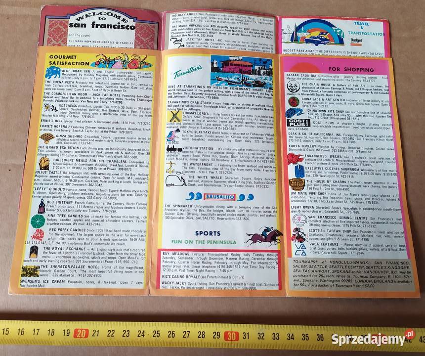 437 FOLDER San Francisco Tourmap 1977 Retro łódzkie Łódź