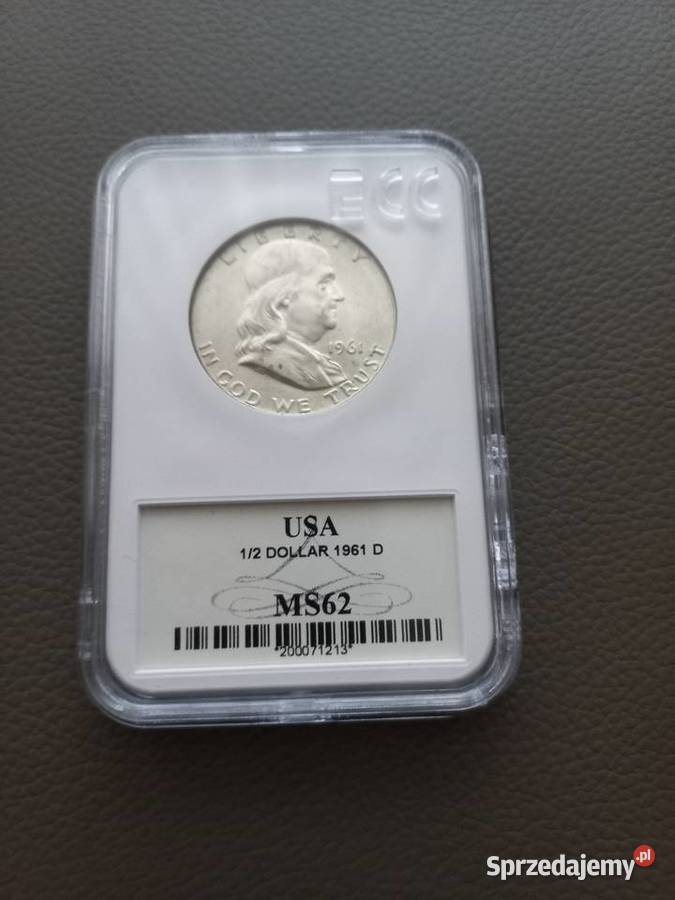 Half dollar Franklin MS 62 srebro Częstochowa