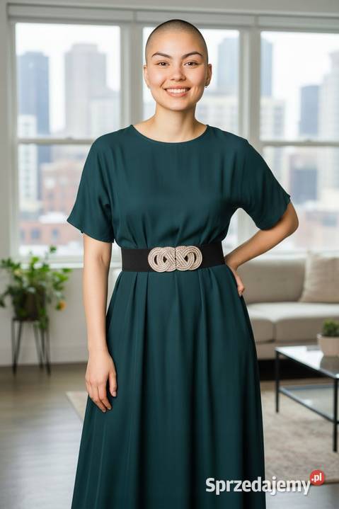 Pasek DamskiGUMA OZDOBNA BIŻUTERIA cekiny Wieluń