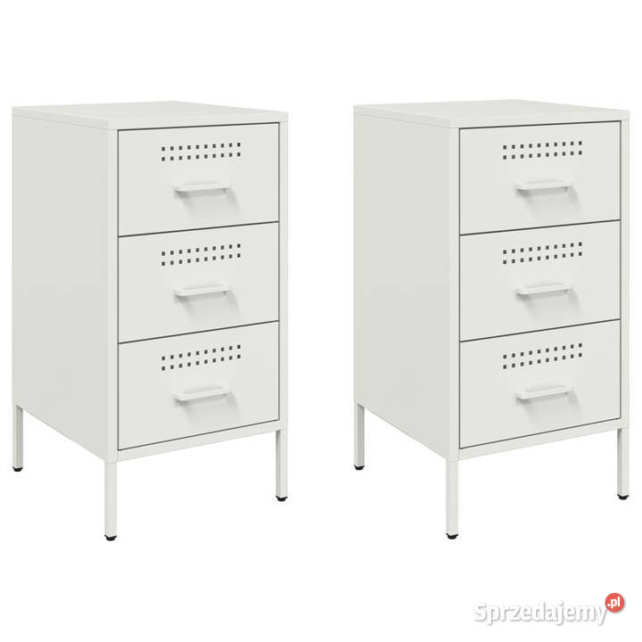 Szafki nocne 2 białe 36x39x68 stal WM843089 mazowieckie