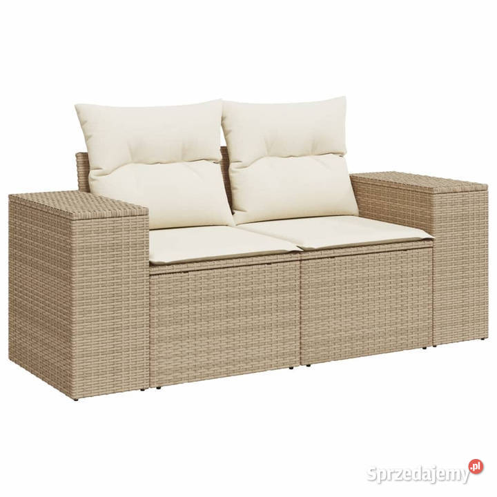 Sofa ogrodowa z poduszkami 2osobowa beż Warszawa