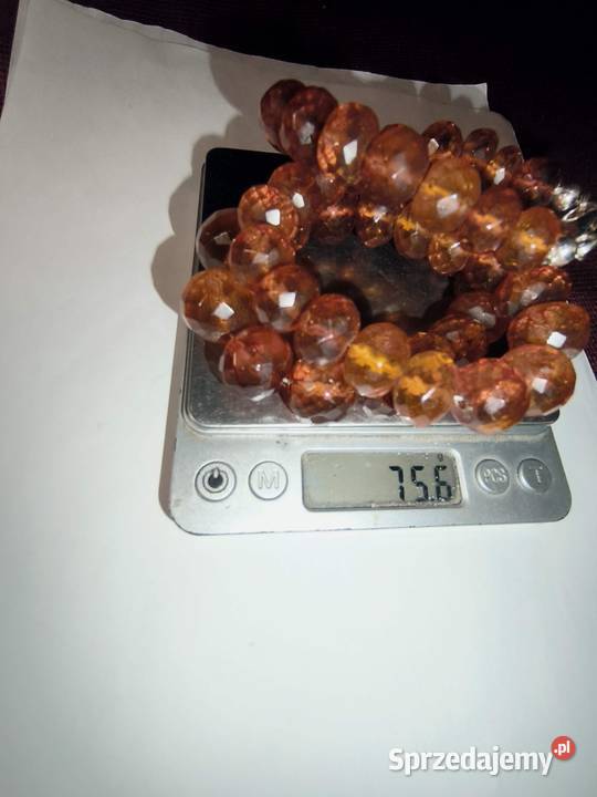 Naszyjnik Bursztyn Fasetowany antyk Rękodzieło Białystok