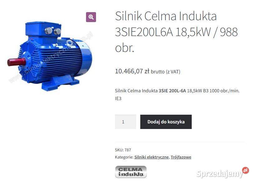 SILNIK łapowy elektryczny NOWY 185kW 988 obrotów Białystok