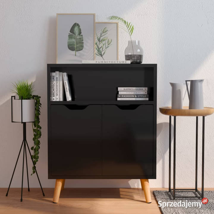 Szafka czerń z połyskiem 60x30x72 materiał Warszawa