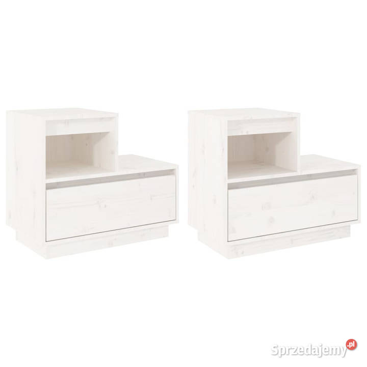 Szafki nocne 2 białe 60x34x51 lite drewno Warszawa