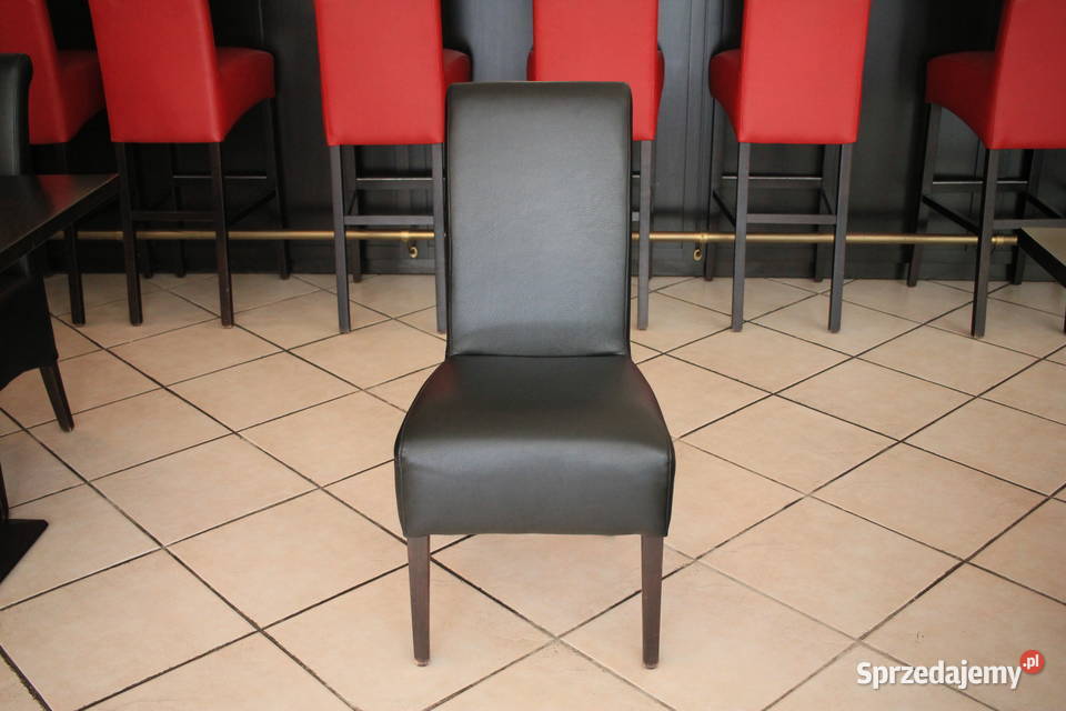 Krzesła tapicerowane ciemna skóra 100 sztuk Pszczyna