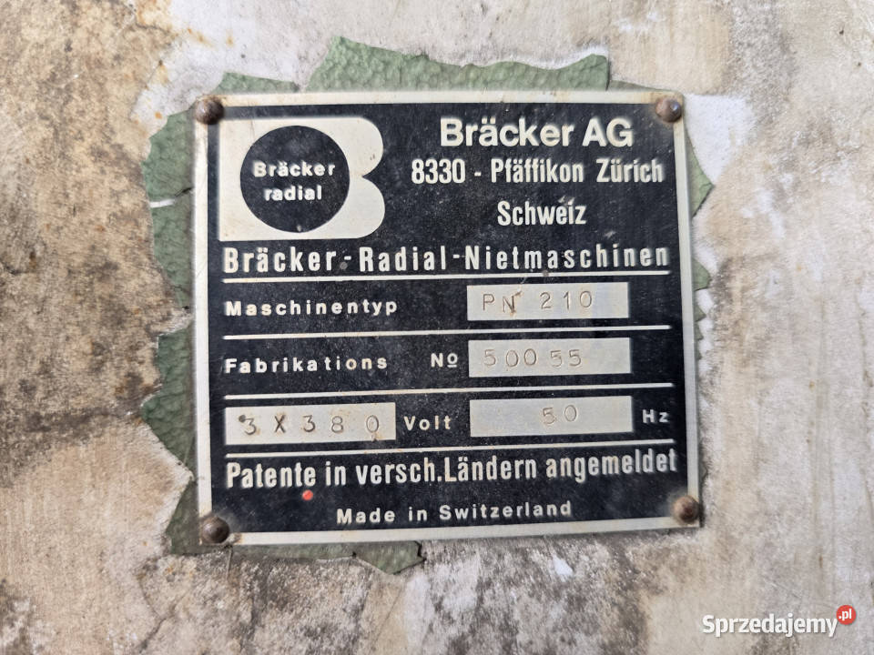 Pneumatyczna nitownica radialna BRCKER PN 210 8 Biskupice sprzedam