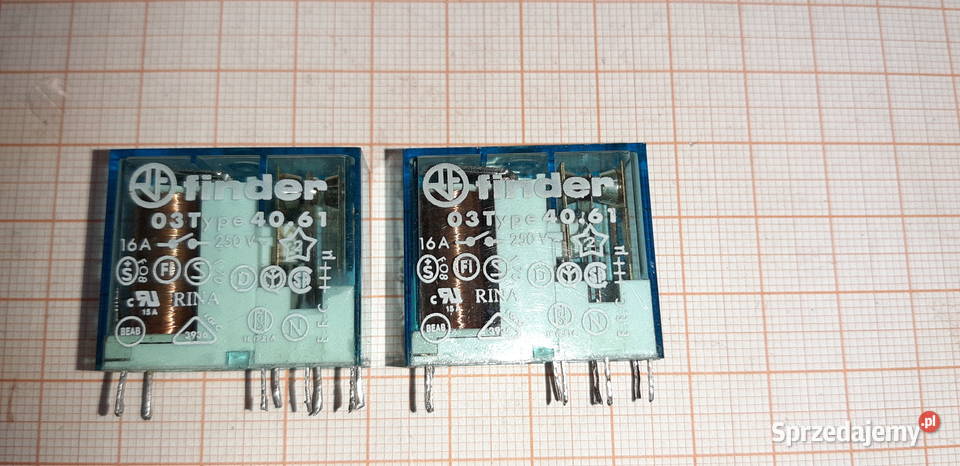 Przekaźnik FINDER 03TYP 4061 21VDC 16A 2 A78 Elektronika Czechowice-Dziedzice sprzedam