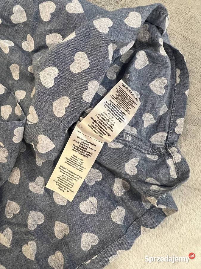 Koszula z krótkim rękawem rozpinana w serca Bluzki i koszule podkarpackie