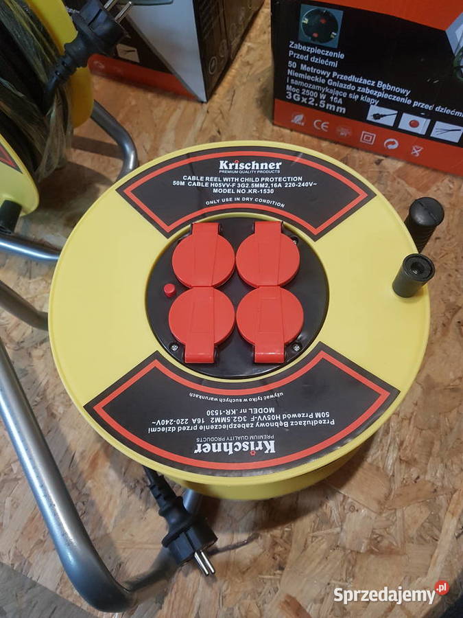 PRZEDŁUŻACZ BĘBNOWY OGRODOWY 50M 3x25mm KLAPKI Głogowa