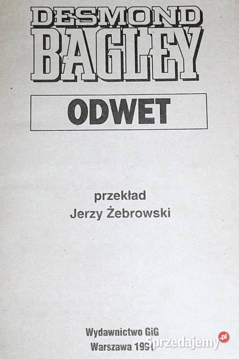 Odwet Desmond Bagley Pozostałe lubelskie Chełm sprzedam