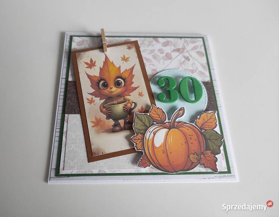 Kartka urodzinowa ręcznie robiona jesienna łódzkie Łódź sprzedam