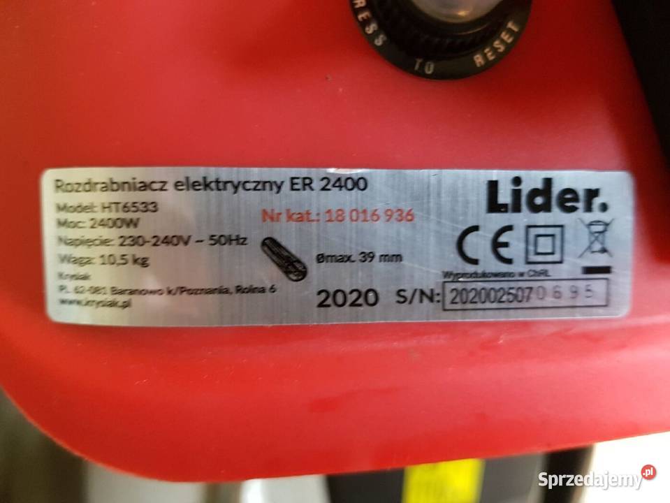 Rozdrabniacz elektryczny Lieder Nowy Dwór Mazowiecki