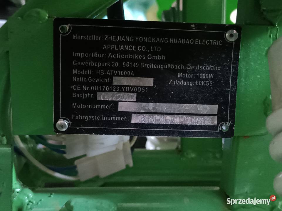 Quad elektryczny 1000w automatyczna Nysa