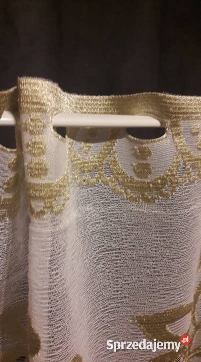 Biała złota żakardowa zazdrostka 50 firanka Radom