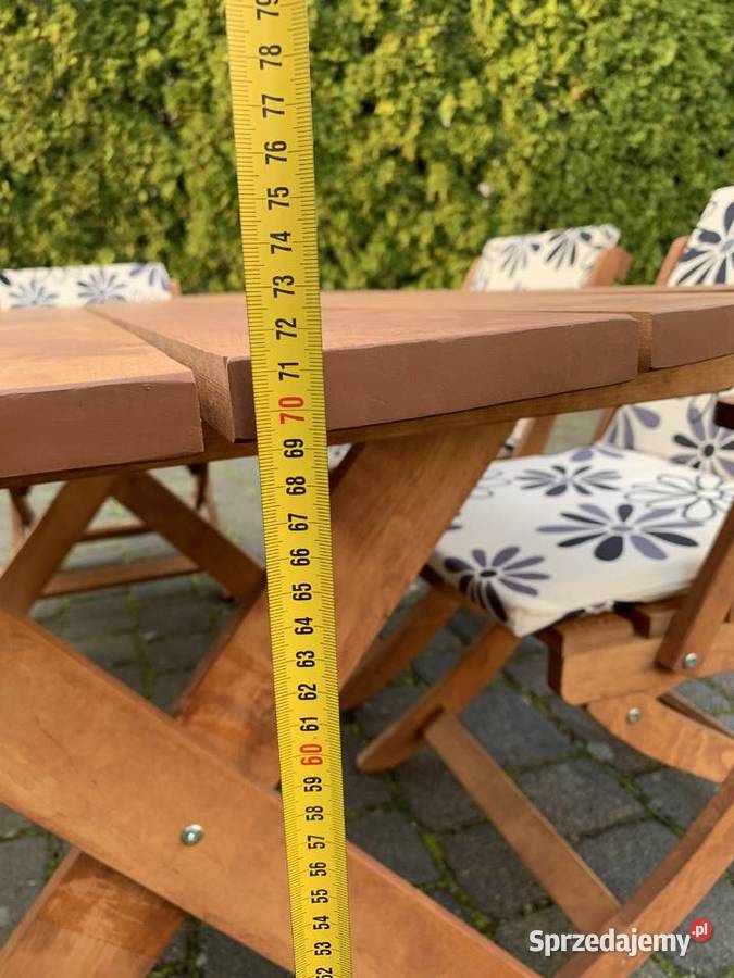 Komplet mebli ogrodowych drewnianych stół 6 Krotoszyn