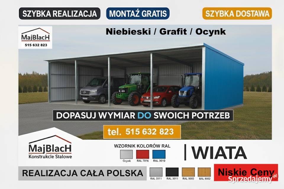 Kolory RAL WIATA Ocynkowana GARAŻ BLASZANY dolnośląskie Wałbrzych