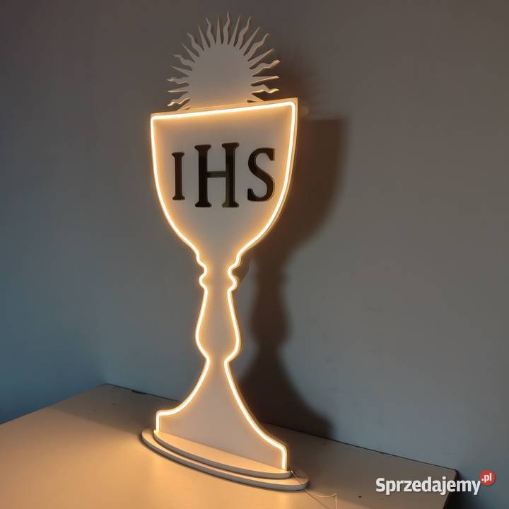Kielich Komunijny podświetlany LED neon Hostia Taśmy LED