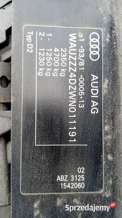 Audi A 8 Quattro Motoryzacja Bielsko-Biała