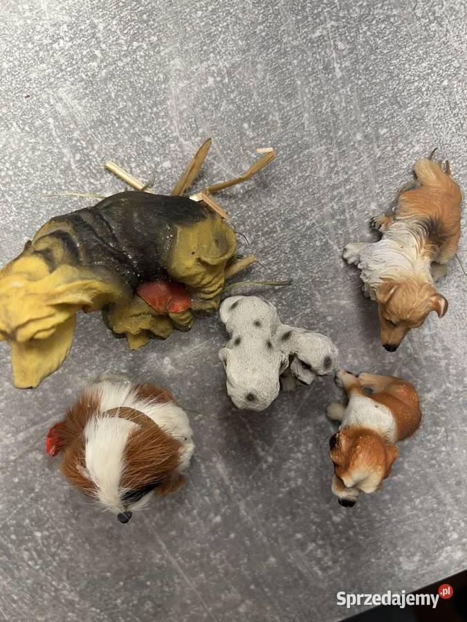 Zestaw 5 figurek zwierzątek piesków psy figury Jasło sprzedam