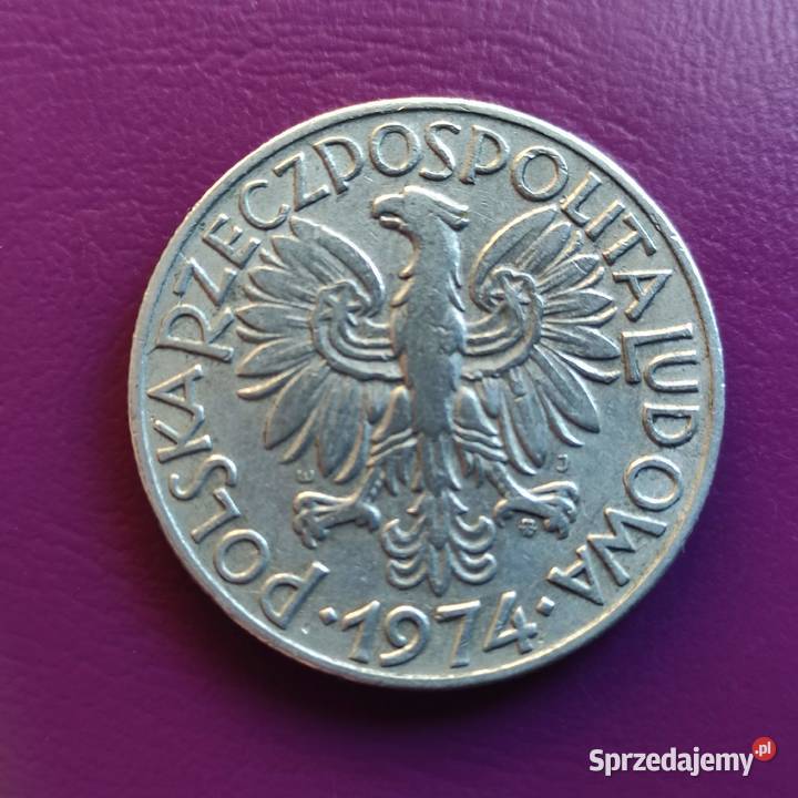 Moneta PRLu 5 ZŁOTYCH 1974 RYBAK Ładna Pruszków