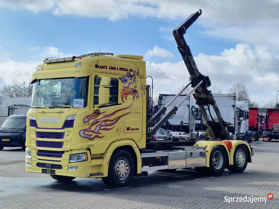 Hakowiec 6x2 Scania eur 6 zielony Warszawa