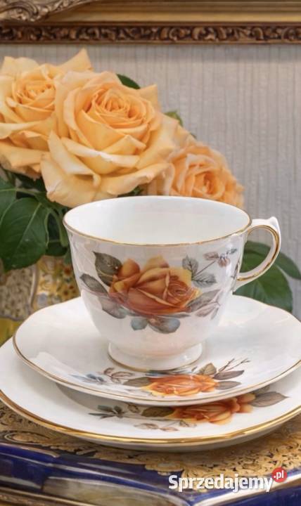 Porcelana zdobiona motywem róż Porcelana i szkło Pabianice