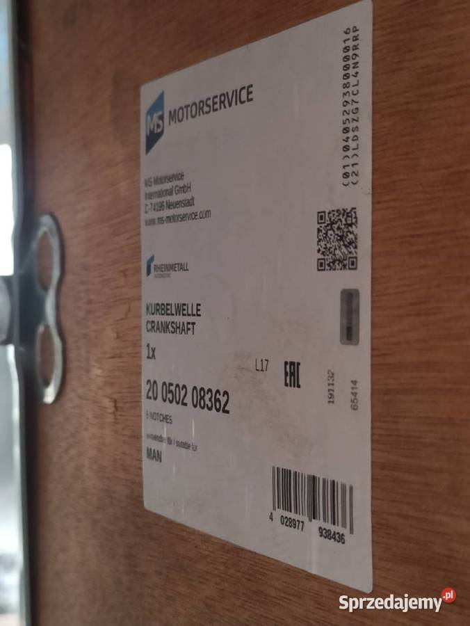 Nowy Wał korbowy MAN TGL D0836 MAN TGM TGA