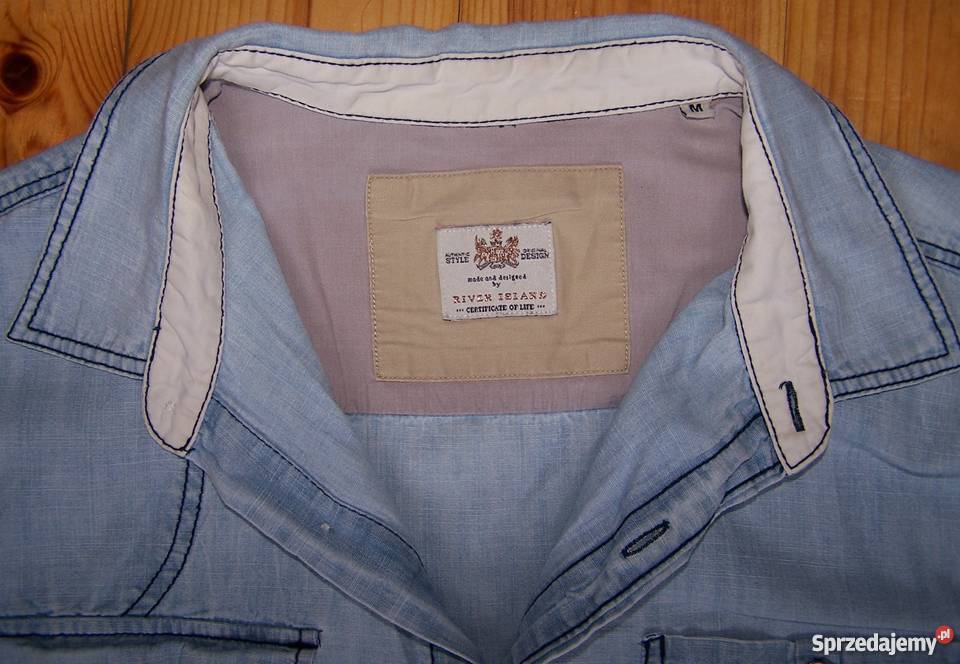 Koszula z długim rękawem River Island Slim fit niebieski Moda i Styl Białystok sprzedam