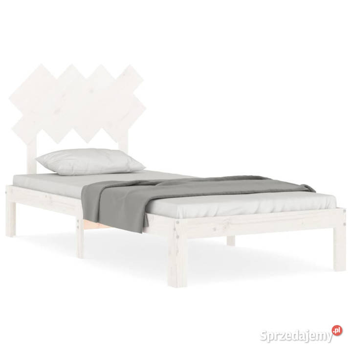 Rama łóżka bez materaca biała lite drewno 81cm Warszawa