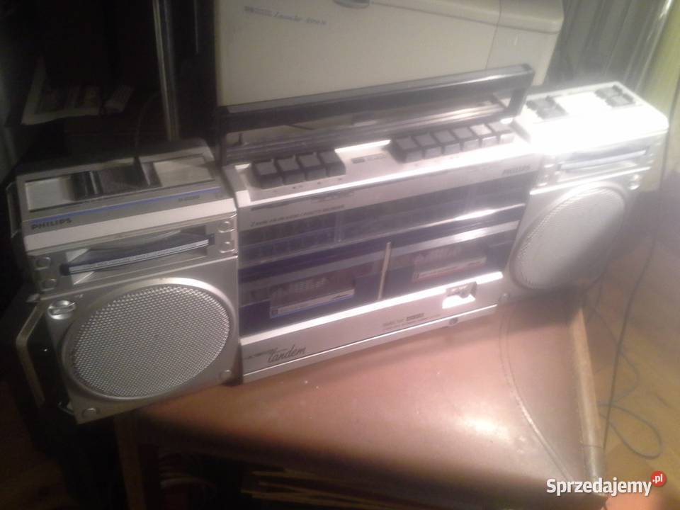 Radiomagnetofon Philips dwukasetowy tandem jamnik boombox'80