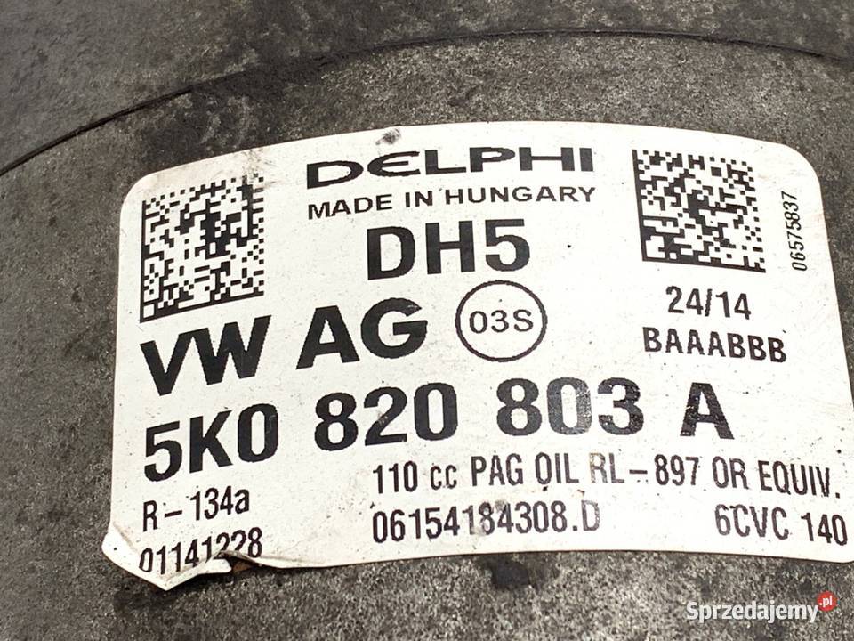 SPRĘŻARKA KLIMATYZACJI VW PASSAT B7 5K0820803A