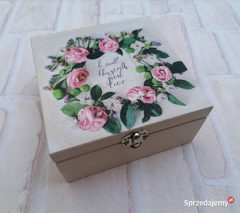 Pudełko drewniane szkatułka Marilyn decoupage wielokolorowy Akcesoria kuchenne Warszawa sprzedam