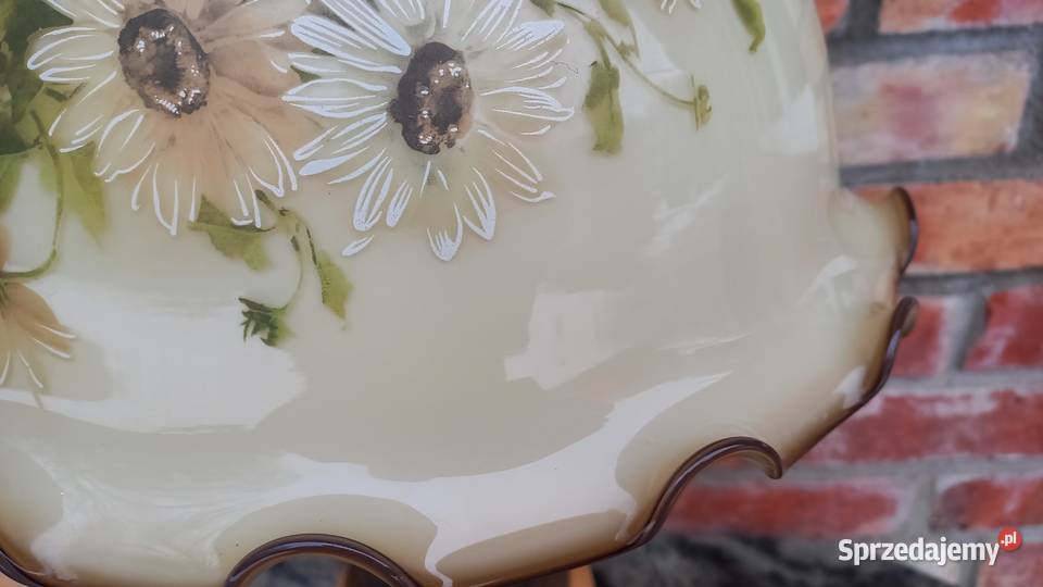 Lampka drewniana mosiężna metalowa ze szklanym zachodniopomorskie Gawroniec sprzedam