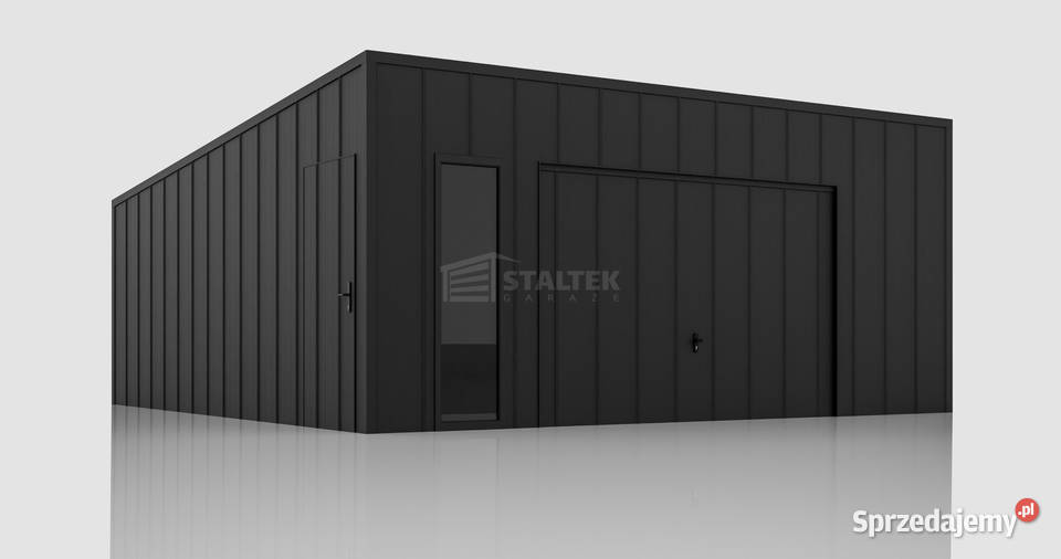 Garaż blaszany 6x6 brama uchylna okno drzwi Busko-Zdrój