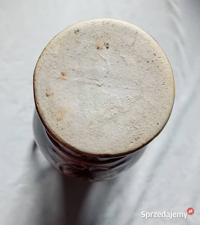 Ceramiczny szkliwiony wazon amfora z okresu PRL Koźminek