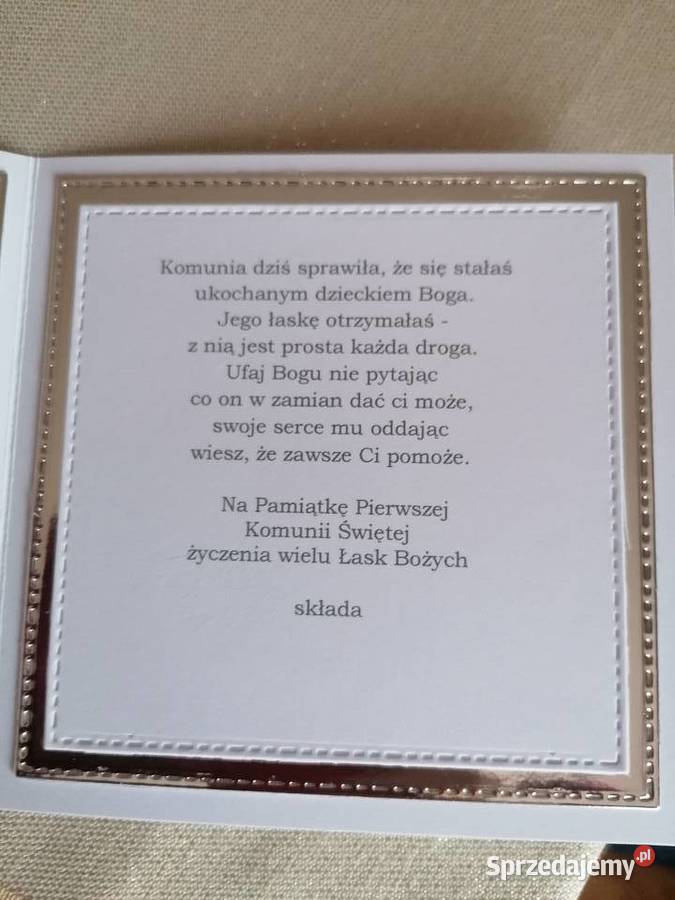 Kartka w pudełku z okazji komunii śląskie