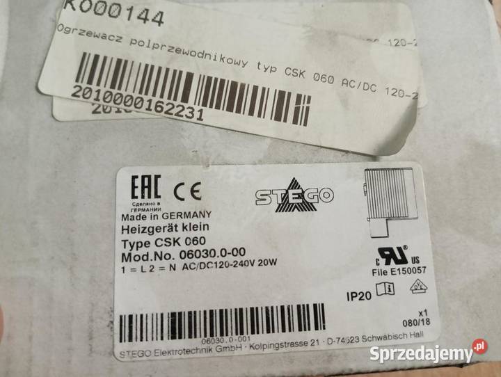Sprzedam ogrzewacz STEGO półprzewodnikowy typ Maniowy