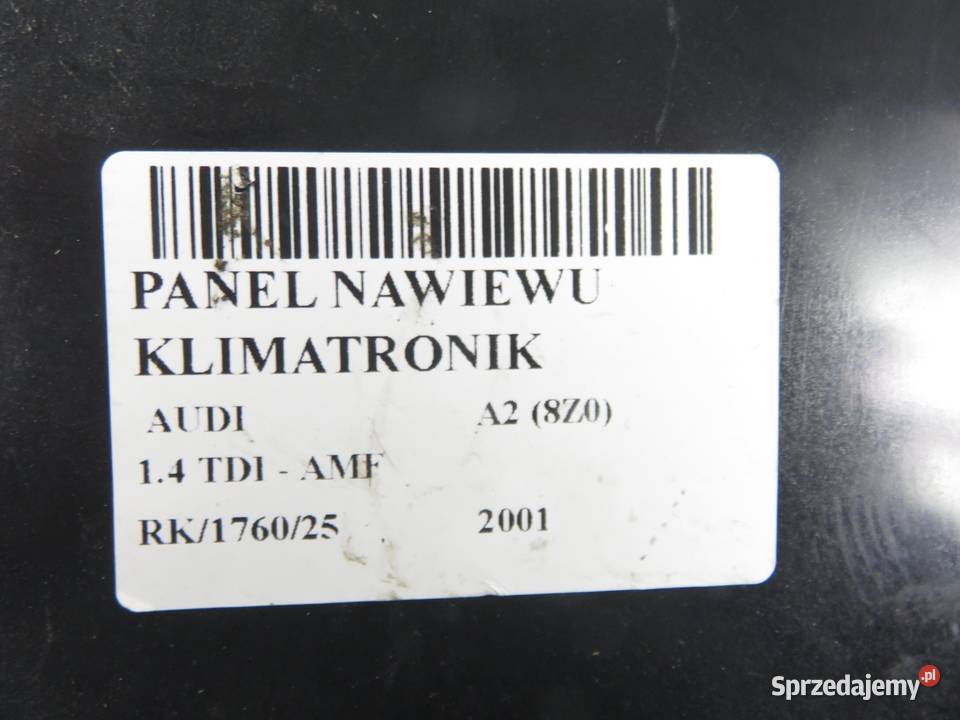 KLIMATRONIK AUDI A2 8Z0 8Z0820043D Panele sterowania, przełączniki